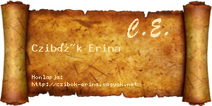 Czibók Erina névjegykártya
